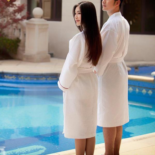 Breathable Terry Towelling Bath Robe Machine Washable For Adults