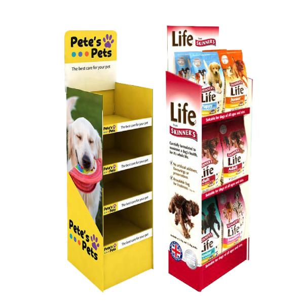 Dog Cat Product Clean Toy Food Wood Half Pallet Floor Display Stand Pet Shop Display Rack