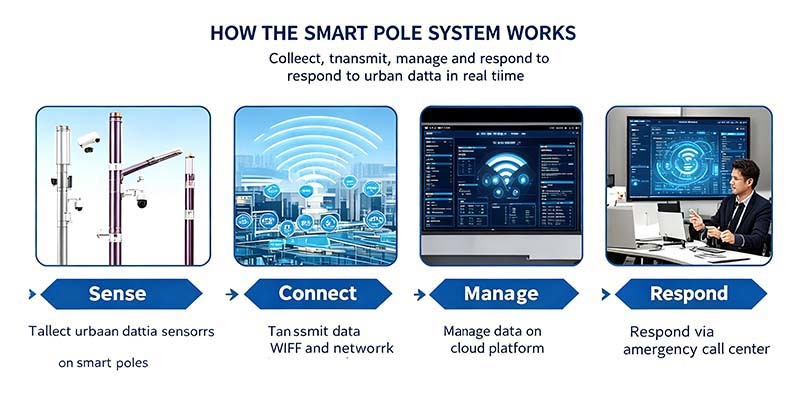 Smart Street Light Pole with Remote Management and Cloud Platform