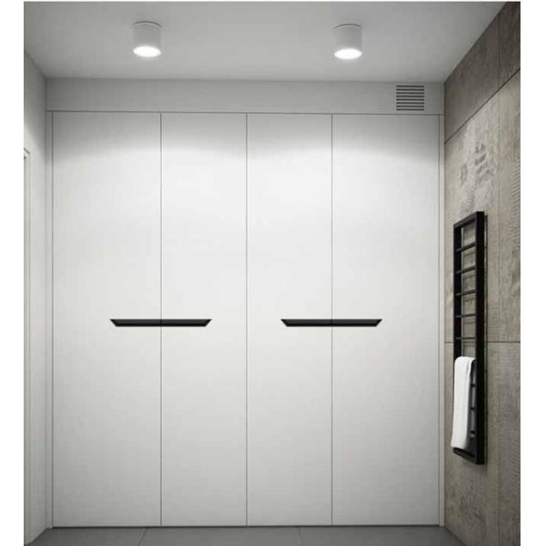 Manos ocultas de aleación de aluminio oficina baño centro gabinete puerta perilla perilla tirones mango de muebles negro mate