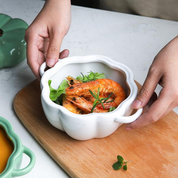 Pumpkin Porcelain Ceramic Home Decoration Bowl For Breakfast Egg