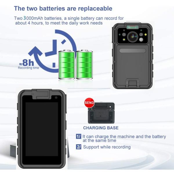 тело безопасностью камеры тела ночного видения 4G IP68 1296P установило тип