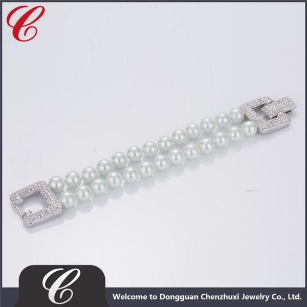 Women Fashion Customized Crystal Bangles Hawaiian Pearl Bracelets