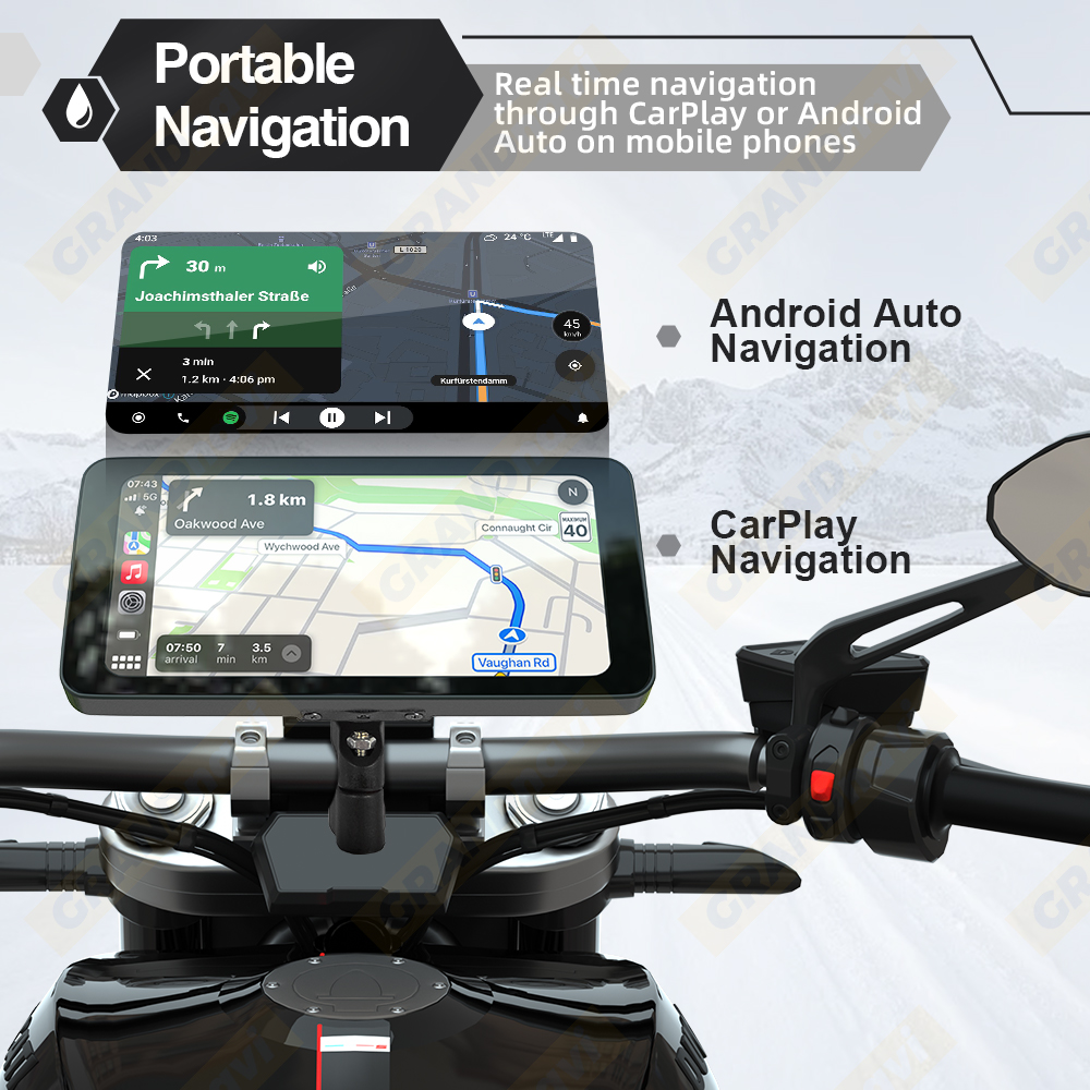 6.3 дюймовый GPS завод IP67 водонепроницаемый Android Авто Carplay сенсорный экран Монитор Мотоцикл портативное навигационное устройство