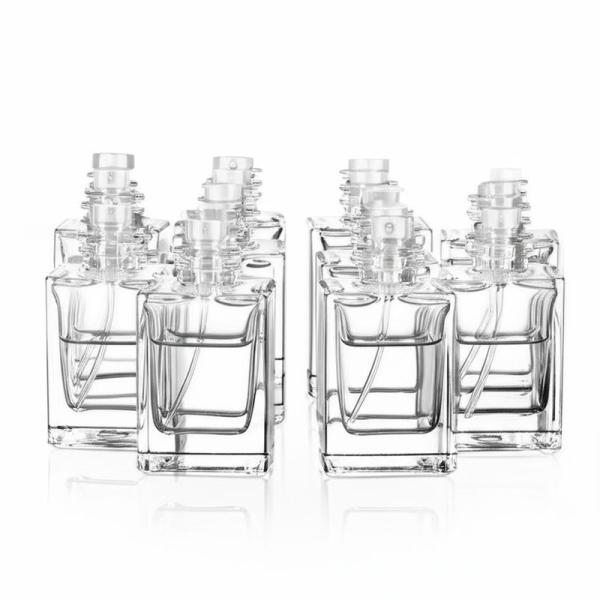 Botella cuadrada de perfume de cristal de 1 ml con tapa de tornillo