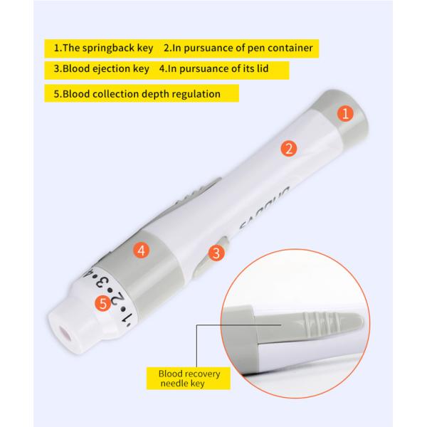 Clear Protective Cap Glucometer Needle Pen For Blood Collection