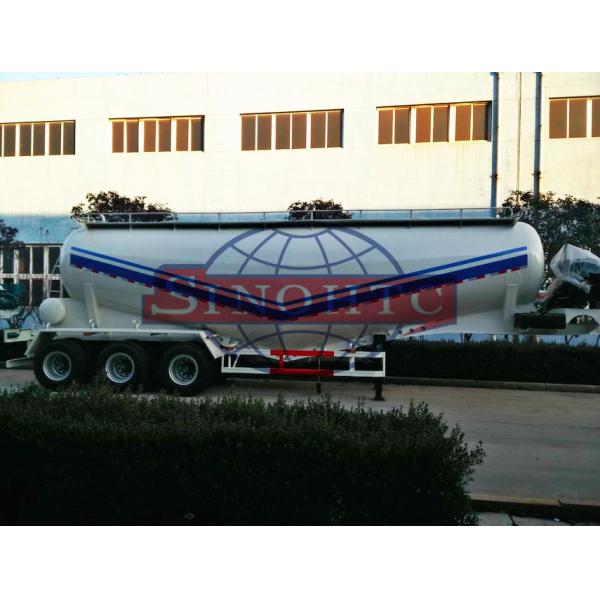 40m3 Powder Cement Tanker Trailer , 6 / 12 Tyre Heavy Duty Cement Bulker Trailer