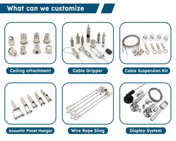 Black / Polished Nickel Ceiling Attachment Adjustable Ceiling Fixing Inner Thread Cable Gripper For Suspension System