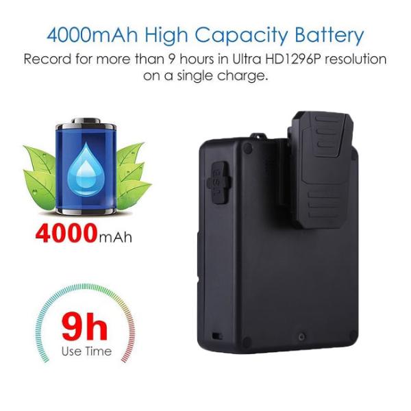 Câmeras vestindo do corpo da polícia de HD 2 luzes GPS incorporado do IR sem painel LCD