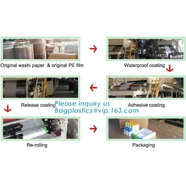 Disposable PE pre-taped self static cling masking film, Cover mask plastic drop film PE protection film with tape, BAGEA