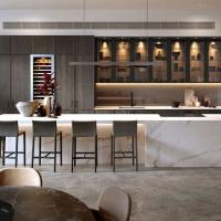 Modern Solid Wood Veneer Complete Whole House Furniture Wood Kitchen Cabinet Set