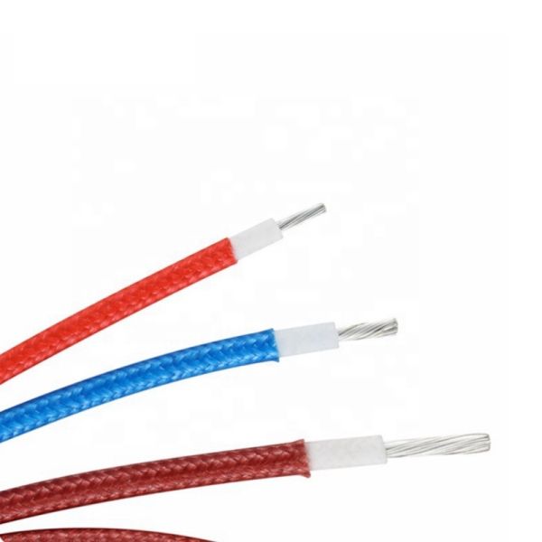 UL3122 Fiberglass Braided Wire with 300V Rated Voltage and 200C High Temperature Silicone Rubber Insulation and Tinned Copper Conductor