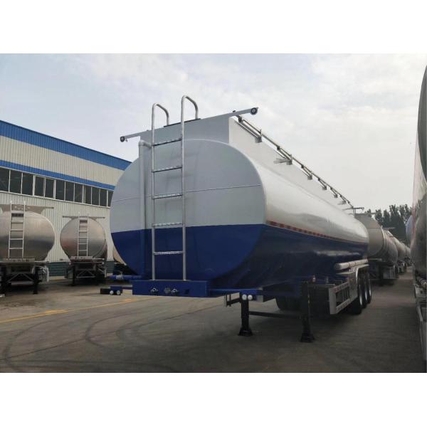 45000 Liters Oil Fuel Tank Trailer , Tri Axle Tanker Trailer Carbon Steel Body
