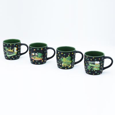 330ml Dia 8.6*7.1 Cm 8.6 Cm St Patrick'S Day Coffee Mugs OEM/ODM For Cultural