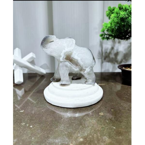 Exquisitas figuras de esculturas de animales de mármol de ágata - Decoración decorativa para el hogar hecha a mano.