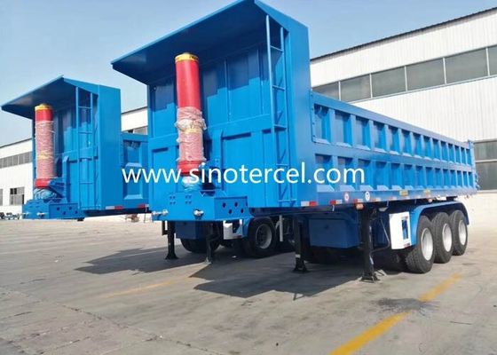 Length 7500mm 3 Axle Tipper Semi Trailer Truck Tipping Trailers Yellow
