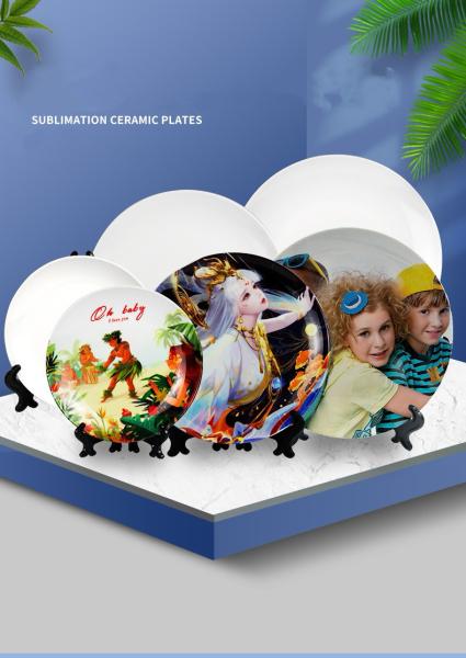 6'' 8'' 10'' Sublimation Ceramic Plates Blanks Custom Round Ceramic Sublimation Ornament