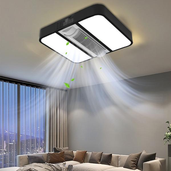 Ventilateurs de plafond de luxe modernes, ventilateurs de plafond LED intelligents avec télécommande