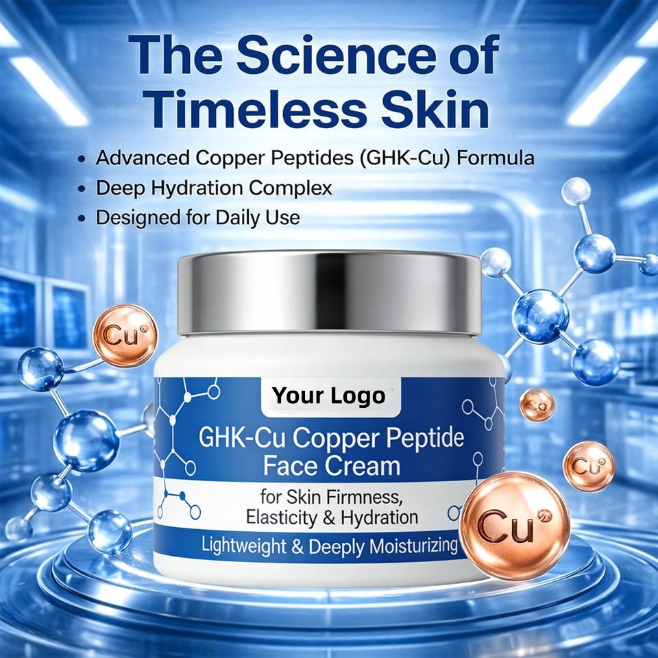 OEM ODM brand natural anti wrinkle moisturizing GHK Cu copper peptide face cream brightening facial moisturizing cream for skin care