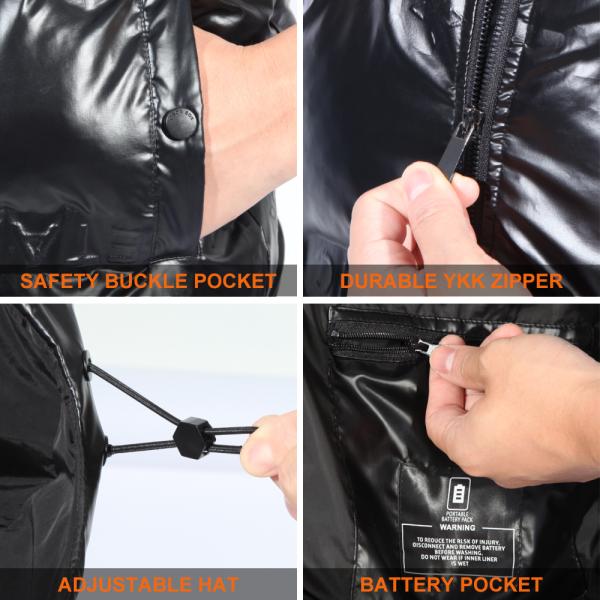 Unisex Winter 4 9 11 Zone Heating Gilet Waistcoat Thermal 3 Ajustable Temperature