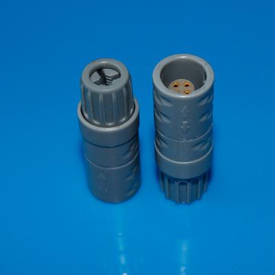 Os conectores circulares plásticos médicos de desconexão rápida dos conectores 4pin cabografam a tomada com pinos fêmeas