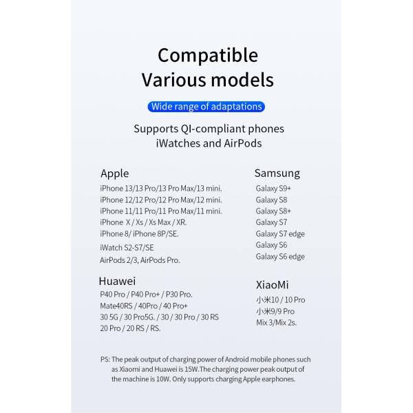 Customized Logo 15w Wireless Charging Stand , Magnetic Qi Charging Dock