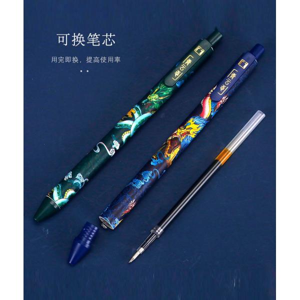 Школьная канцелярская продукция Creative Black 0.5mm Gel-Ink Pen Set 4 шт. с ретро-углеродной ручкой