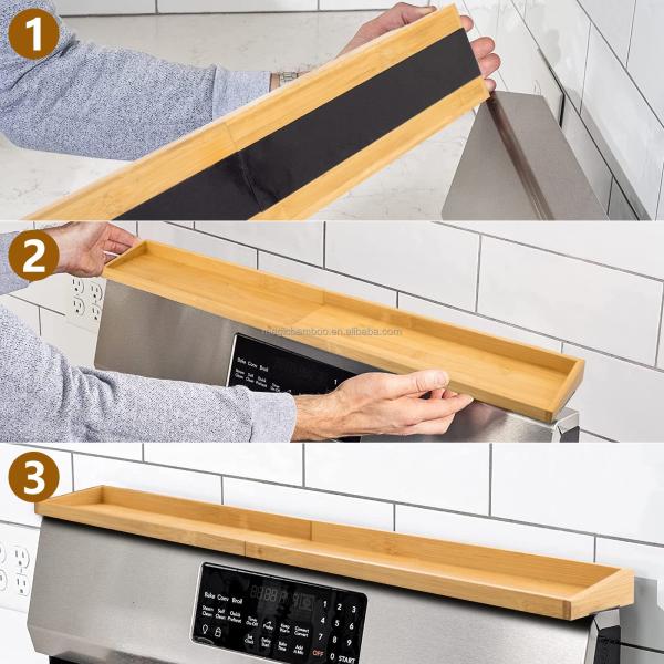 Экологически чистый бамбуковый магнитный шкаф для хранения специй