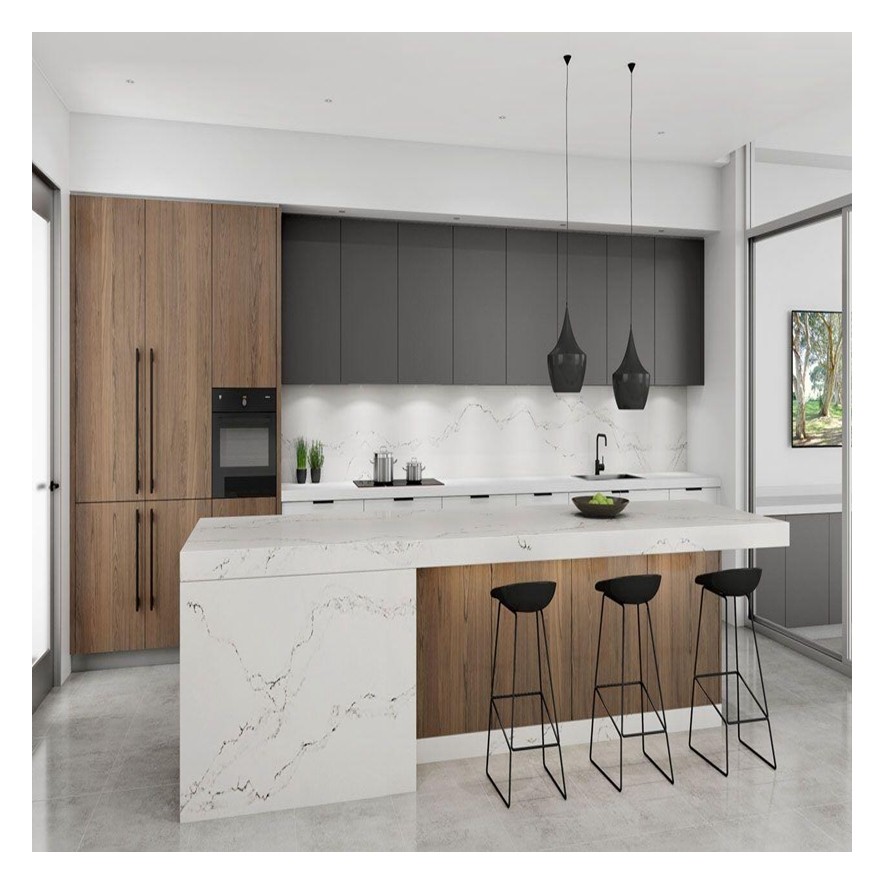 Wholesales Customized Ral Color Chart Wood Veneer Kitchen Cabinet for Modern Design