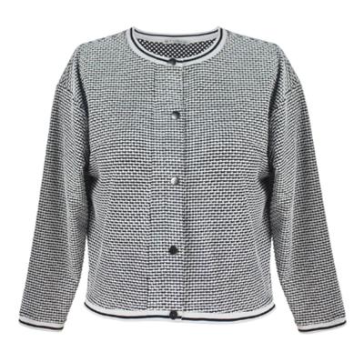 Short Weave Cool Womens Long Length Coats Low Collar Buttons Decoration