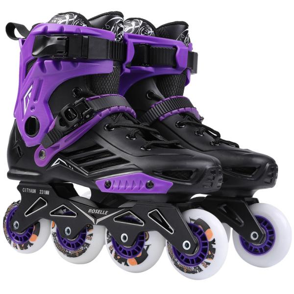 4 Wheels Black Outdoor Sports Products 2 In 1 Roller Skates PU Material