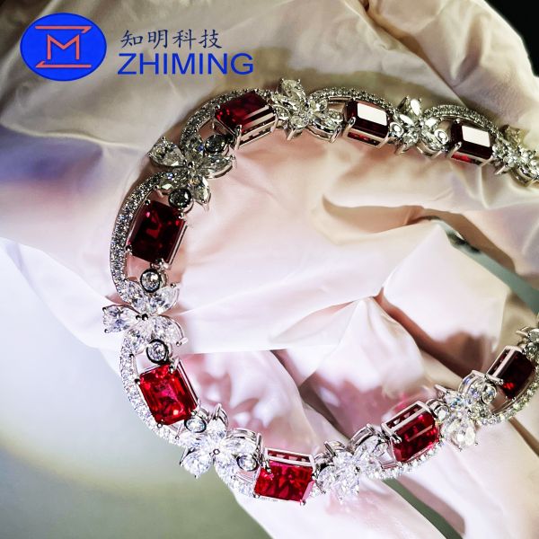 Custom Gemstone Jewelry Lab-Grown Pigeon Blood Red Sapphire Necklace