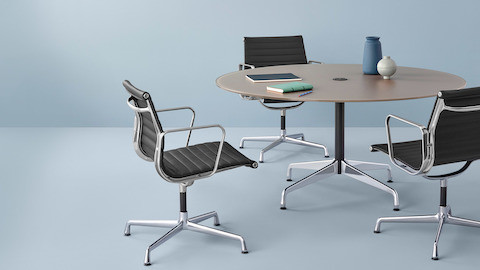 Modern Aluminum Group Management Office Chair Charles EA107 Four Star Base