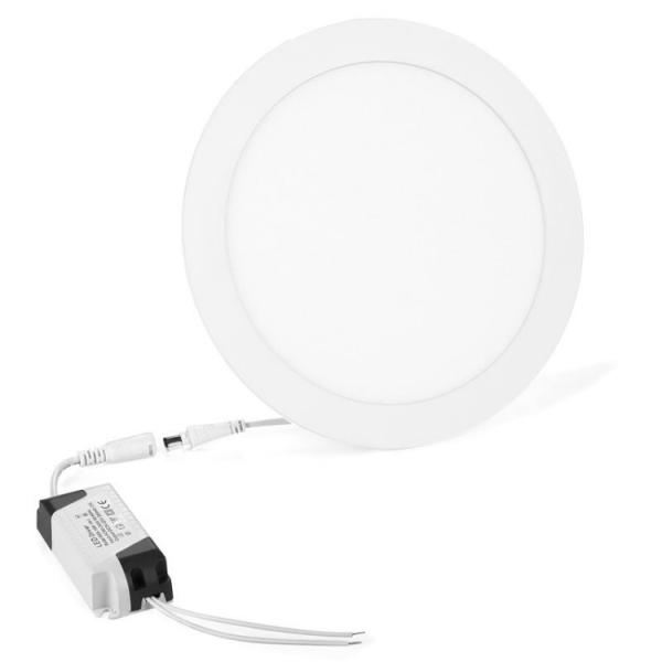 18w LED Round Panel Light With 3000K-6000K, 0-10V Dim, Flicker Free High CRI 90 Or 95