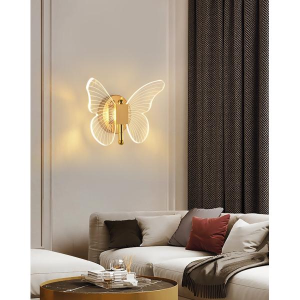 ТВ кровати и спальни гостиницы лампы стены роскошной бабочки свет цвета СИД 3 стены современного