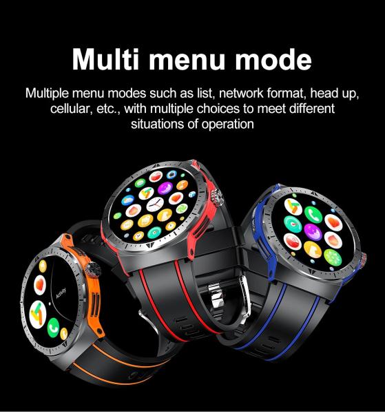 Traqueur de forme physique à grand écran NFC Smartwatch HK52 Répondre à un appel AI Voice Hommes Sport en plein air