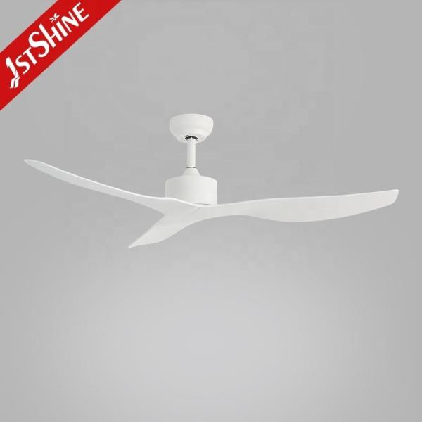 52 Inch White Blades Adjustable Wind Speed Remote Control Ceiling Fan for Living Room