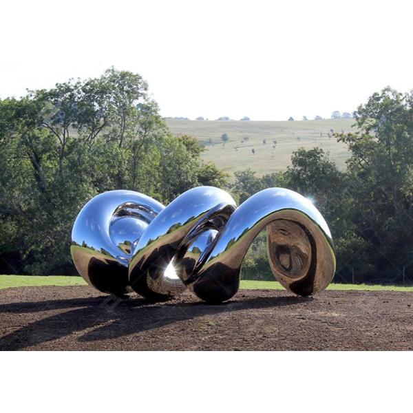 Скульптурное зеркало из нержавеющей стали, отполированное для украшения сада