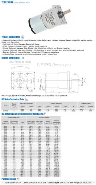 High Torque Dc Metal Gear Box Motor 12v 1000 Rpm Low Rpm 0.5nm Load