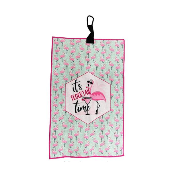 OEM ODM Waffle Weave Printed Microfiber Golf Towel Custom Logo