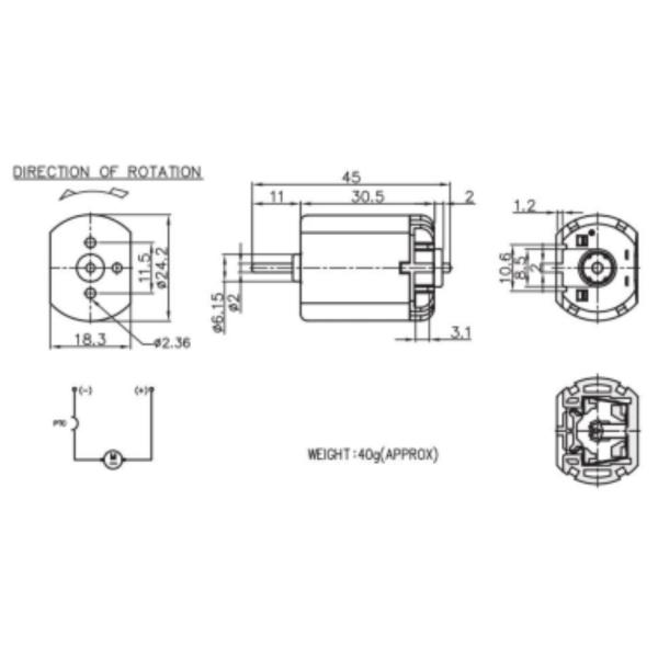 24v 14000rpm 0.1a Brush Type Dc Motor Kg-280s-15265