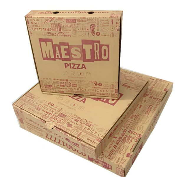 Customized Corrugated Pizza Box Flip Cover Lightweight And Space Saving