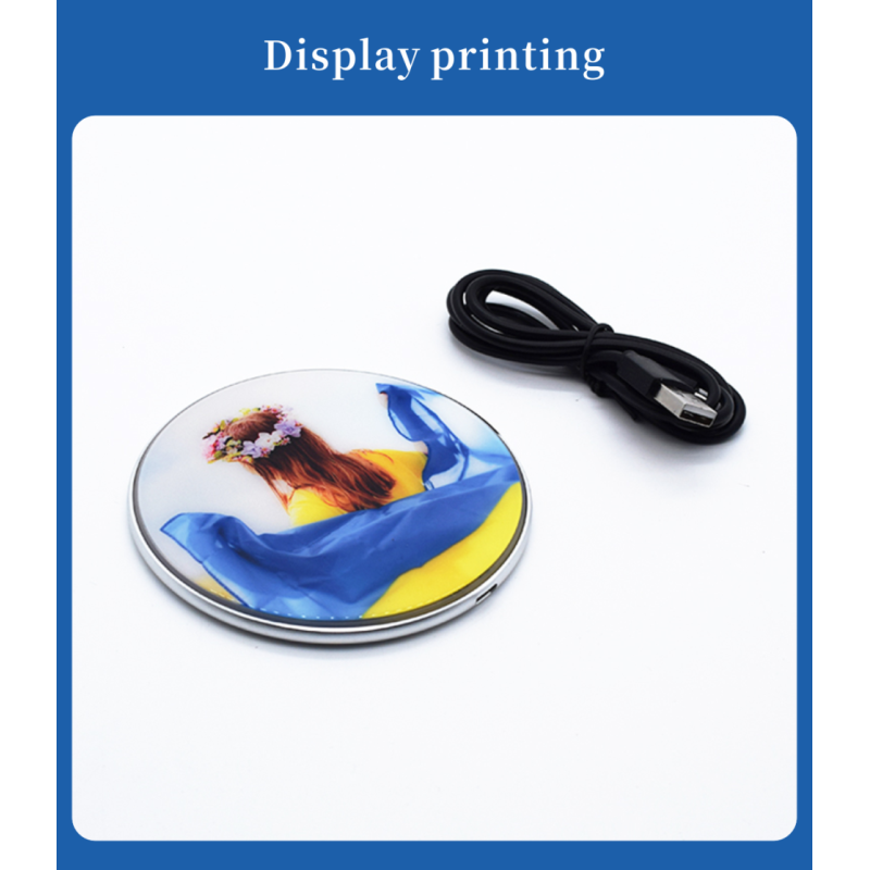 ZELOYAUT Sublimation Wireless Charger Custom Logo 15W Super Fast Charging Pad DIY Sublimation Wireless Phone Charger Blanks