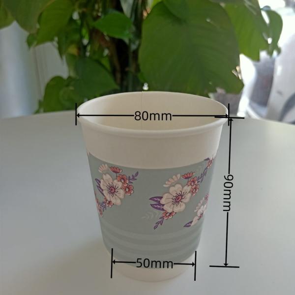 Disposable Double Wall 8 Oz Paper Cup for Beverage Coffee Tea Custom Logo Possibility