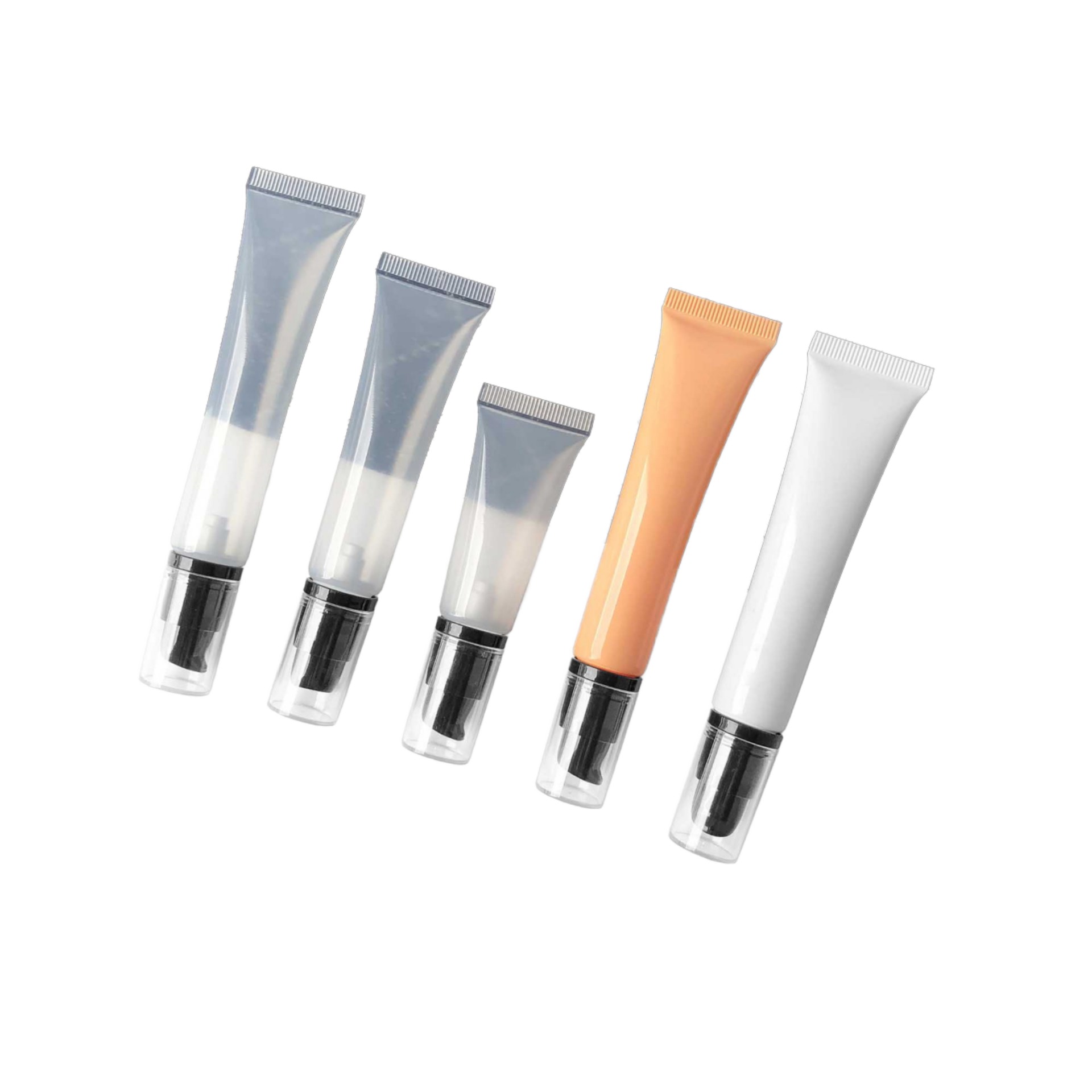 Packaging makeup base cream conditioner hotel tube with syrup dispensing all plastic foam pump