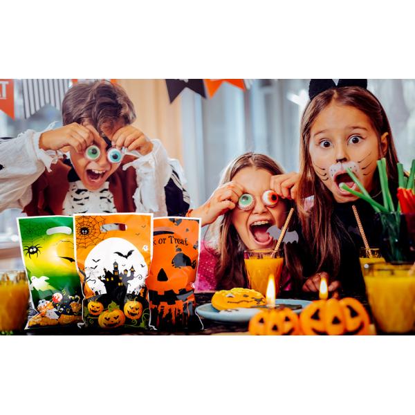 Halloween Party Favor For Kids Candy Goody Bag, Designs Plastic Trick Or Treat Goodie Bags, Halloween Loot Gift Bag