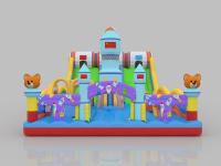 Castillo de salto comercial de PVC con tobogán 6m 7m Casa de salto encantadora con tobogán para adultos