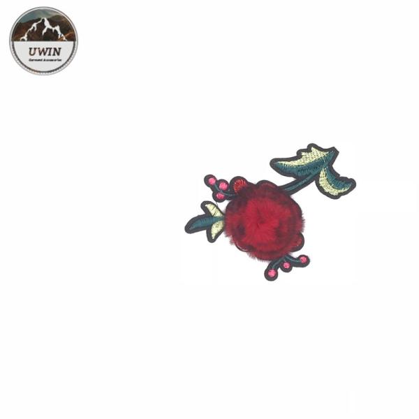 Smooth Touching Floral Iron On Patches Red / Green Embroidery For Women Dress