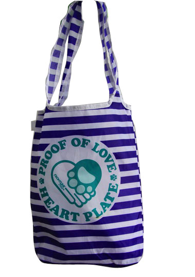 Foldable Nylon Storage Bags Color Fashion Strips Handy Grocery Shopping Bag