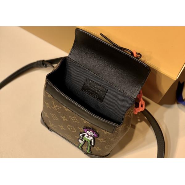 Ladies Brown Cartoon Embroider Luxury Cross Body Bag Monogram Pattern